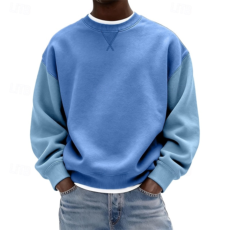 Férfi Pulóver Lóhere Világoskék Terített nyak Sima Kollázs Színes Hétköznapi Napi Sport & Szabadtéri Utcai sikk Menő Sportruházat Minden évszak Ruházat Pulcsik Pulóverek Hosszú ujj 2026 - $27.99 –P1