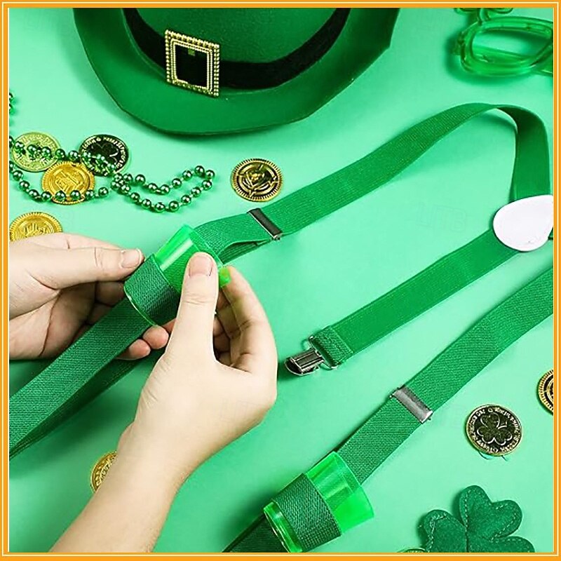 St. Patrick 2026 Leprechaun Shamrock Irish Carnival Fancy Costume Kilts Y-Back Suspenders Novelty Funny Adults' Men's Saint Patrick's Day Casual Party Easy Carnival Costume Dress Up 2026 - $38.99 –P4