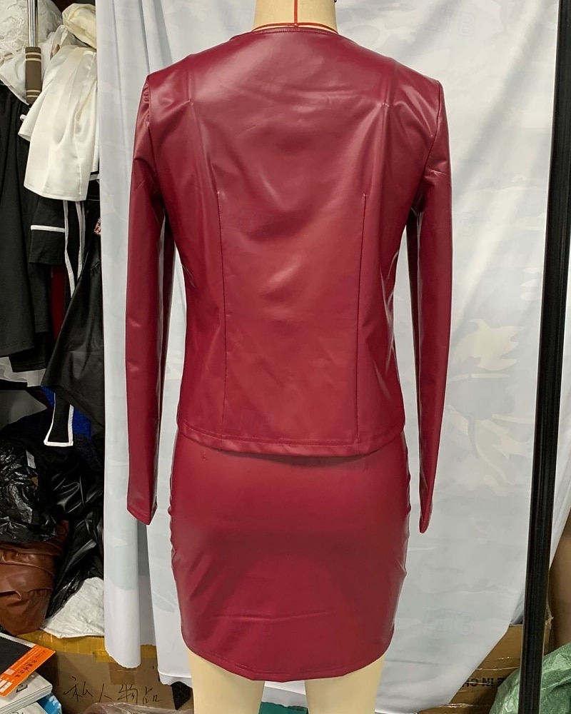 Women's Long Dress Maxi Dress Casual Dress Work Dress Dress Set Elegant Fashion Modern Daily Office Vacation Regular Fit Plain Long Sleeve Crew Neck Burgundy Navy Blue Spring Fall Winter 2026 - $38.99 –P7