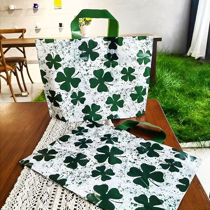 50 шт. подарочных пакетов ко Дню Святого Патрика пакеты на тему трилистник многоразовые сумки для одежды покупок Дня Святого Валентина Дня Богинь Дня Матери утолщённые зелёные сумки 2026 - $15.99 –P1