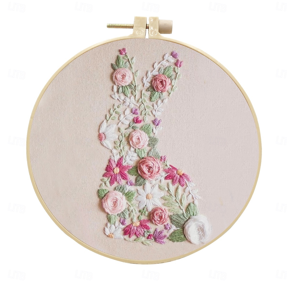 Conejito en flor, patrón de bordado de Pascua en PDF 2026 - $15.49 –P1