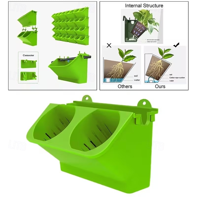 4 ks nástěnných květináčů, vertikálních květináčů, květináčů do sáčků na rostliny, zahradních květináčů, nádob na květiny, zeleninu, bylinky, vnitřní a venkovní zahradní dekorace 2026 - $28.99 –P5