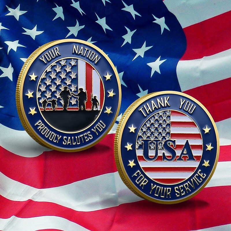 Moneta commemorativa dell'Esercito degli Stati Uniti – Moneta da sfida per il 250° anniversario collezionabile militare Aquila Americana souvenir in metallo doppio lato per veterani regalo del 2026 a $15.99 –P3