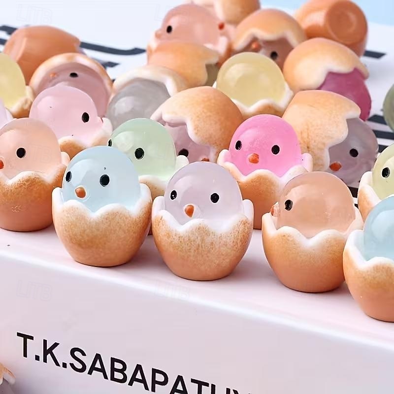 100 Stück leuchtende Osterkükenfiguren, Mini-Kükenstatuen zum Befüllen von Ostereiern, für Feengärten, Puppenhausdekoration, Bastelarbeiten, Frühlings- und Weihnachtsdekorationen 2026 - $23.99 –P2