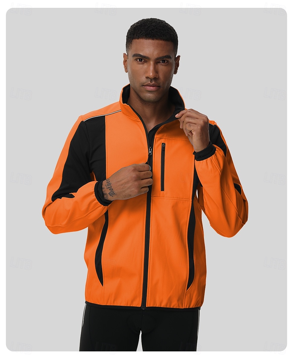 Męskie Kurtka rowerowa Kurtka polarowa Zima Polarowa podszewka Odporność na wiatr Zatrzymujący ciepło Kolarstwo Rower Dres zima Polary Czarny Niebieski Pomarańczowy Odzież rowerowa 2026 - $70.99 –P3