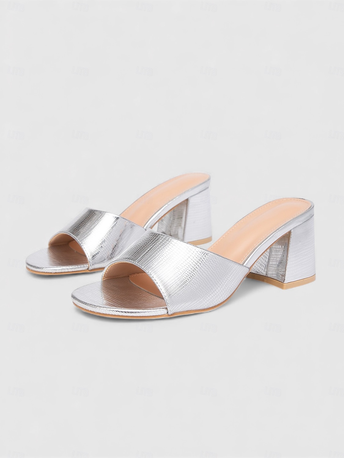 Elegantes mules blancos de tacón cuadrado para mujer: zapatos de vestir cómodos con tacón grueso para invitadas a bodas en la playa y fiestas de verano junto al mar. 2026 - $34.99 –P5