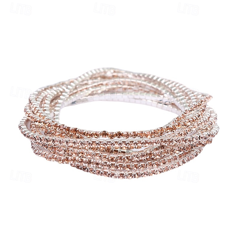 Cubic Zirconia Classic Fashion Fashion Simple Alloy Bracelet Jewelry Silver / Black / Champagne For Daily Formal Holiday Date 2026 - BHD 4.14 –P5