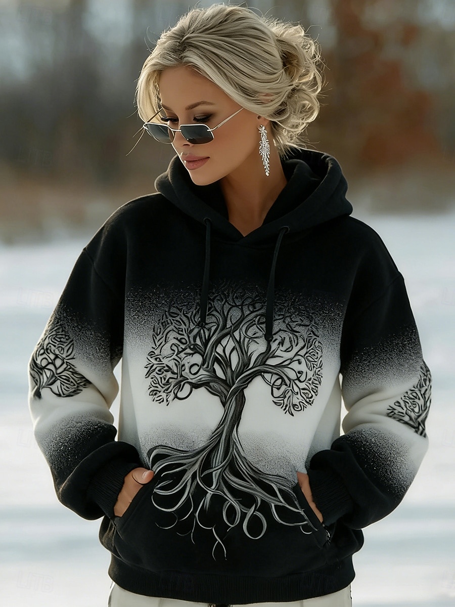 Per donna Felpa con cappuccio Grafico Geometrico Casual Manica Lunga Con Cappuccio Top Regolari Casuale Streetwear Abbigliamento Quotidiano Blu Nero Bianco Viola Verde Primavera Inverno del 2026 a $32.99 –P5