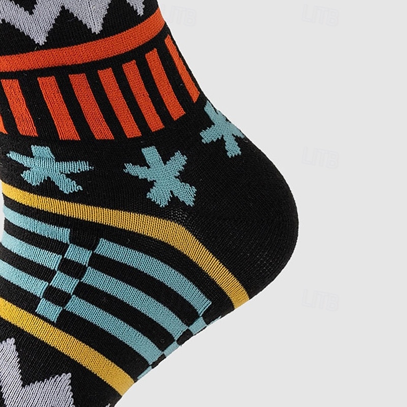 Pánské 5 párů Ponožky Koşu Çorapları Ponožky pro běžné nošení Vodní modrá Černá Barva Geometrický Venkovní Dovolená Denní nošení Střední Jaro Podzim Módní Šik ven 2026 - $12.49 –P9