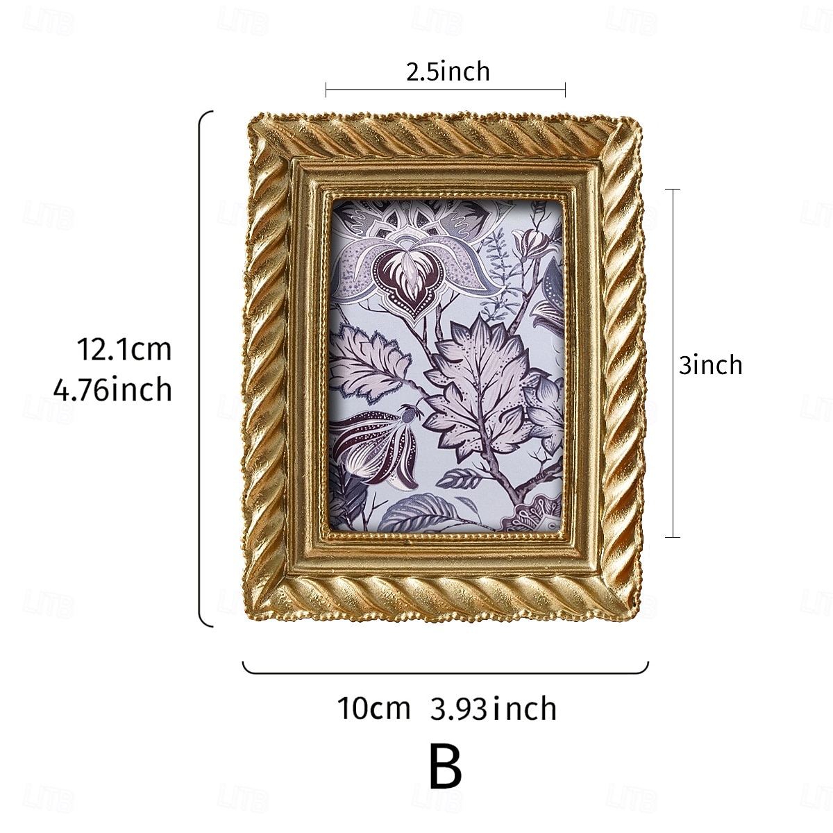 1 cornice per foto con motivo a spirale retrò, in resina, antica cornice dorata intagliata, adatta per la decorazione della scrivania di casa, esposizione di foto e oggetti di scena per la fotografia. del 2026 a $15.99 –P2