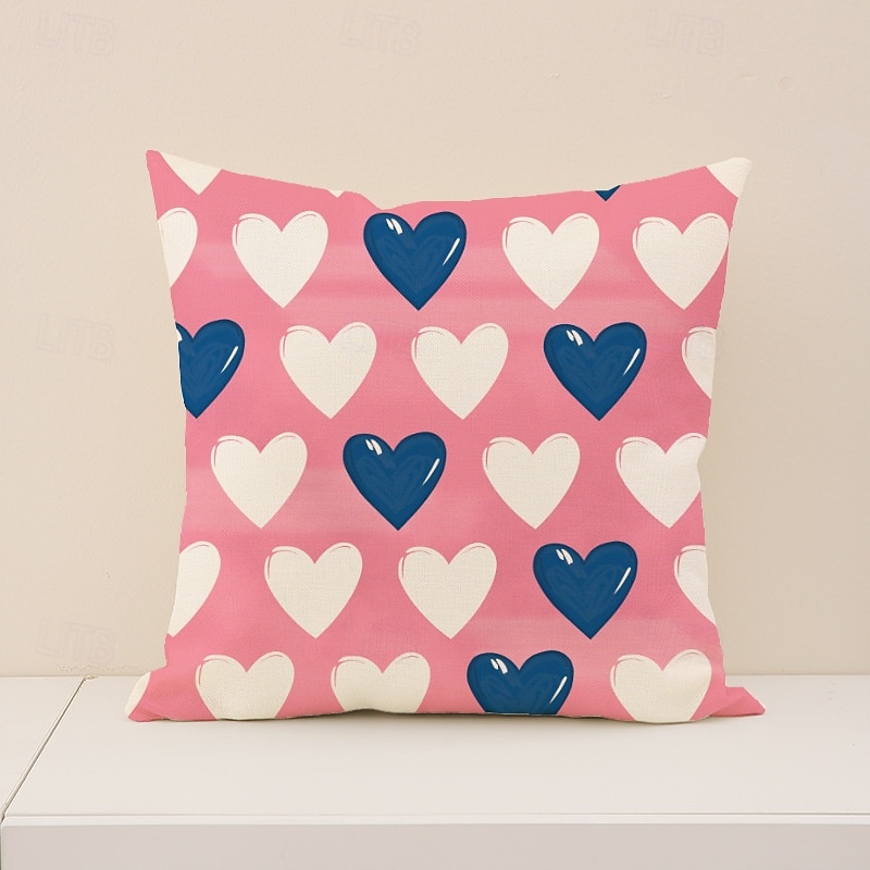 Valentine's Day Pillow Cover, Heart Print Decorative Cushion for Sofa, Bedroom, Living Room, Perfect for Creating a Romantic Holiday Atmosphere, Cozy Accent Pillow for Home Decor 2026 - $13.99 –P9
