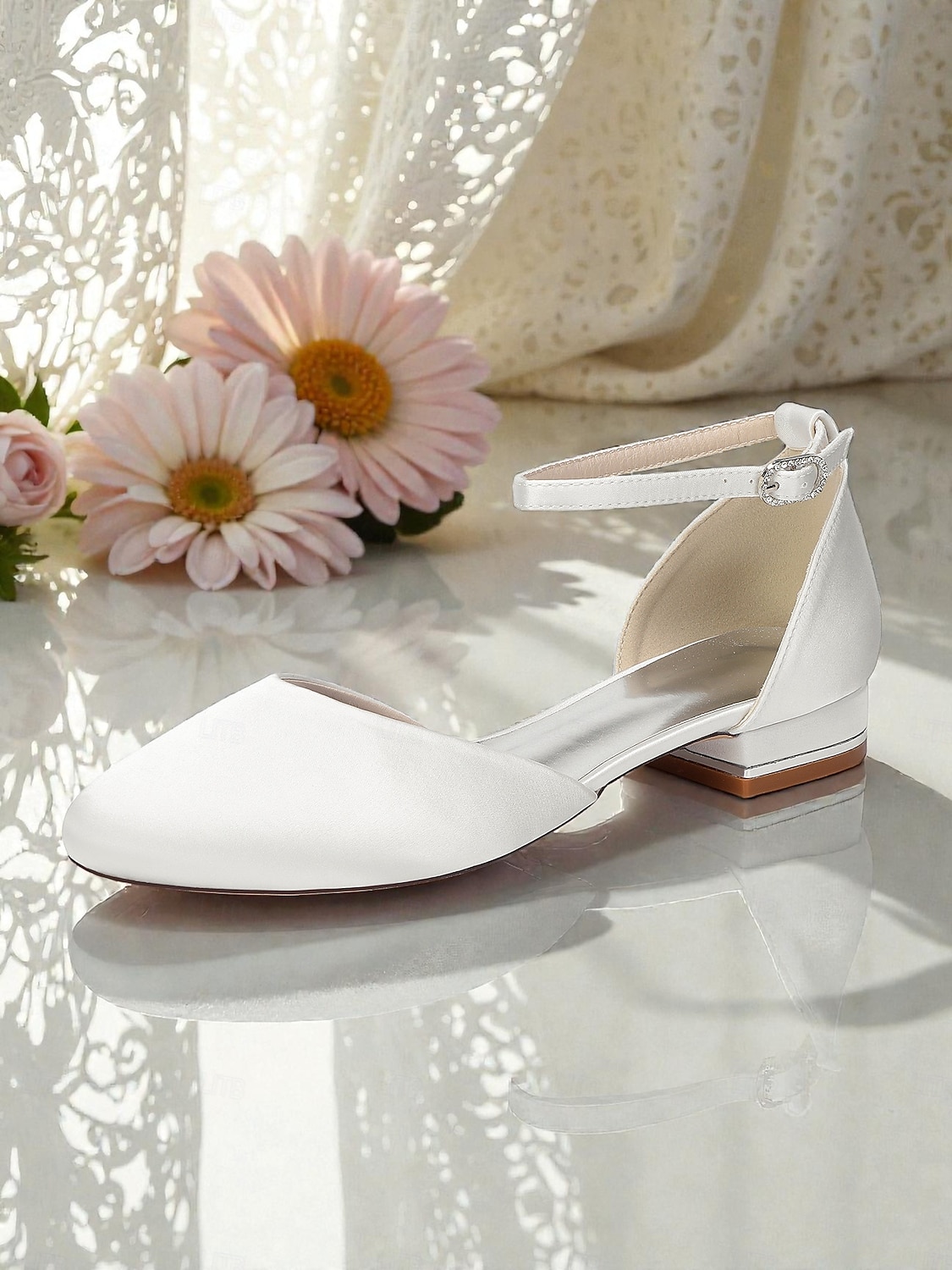 décolleté da donna con tacco basso e cinturino alla caviglia in raso bordeaux - eleganti scarpe da sera minimaliste per la mamma della sposa, matrimonio chic in città &eventi formali del 2026 a $59.99 –P6