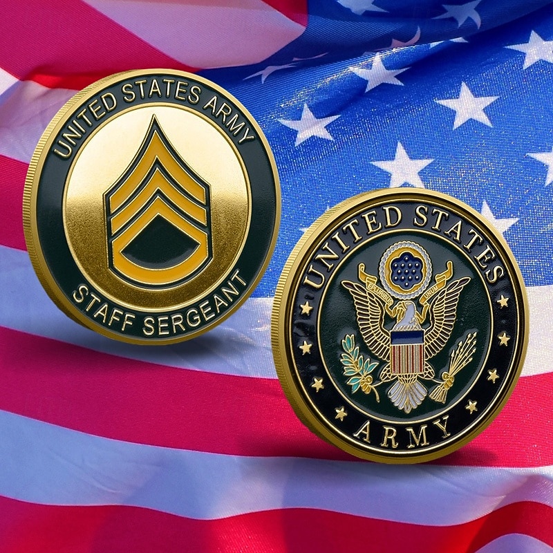 U.S. Army minnemynt – United States 250-årsjubileum jernkunst militær utfordringsmynt metall samlermedalje soldater og patriotiske gaver semikvadransjubileum 2026 - $15.99 –P5