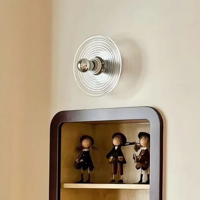 Lampă de perete rotundă din sticlă cu 1 bec, model modern Art Deco, pentru dormitor 2026 - $149.99 –P10