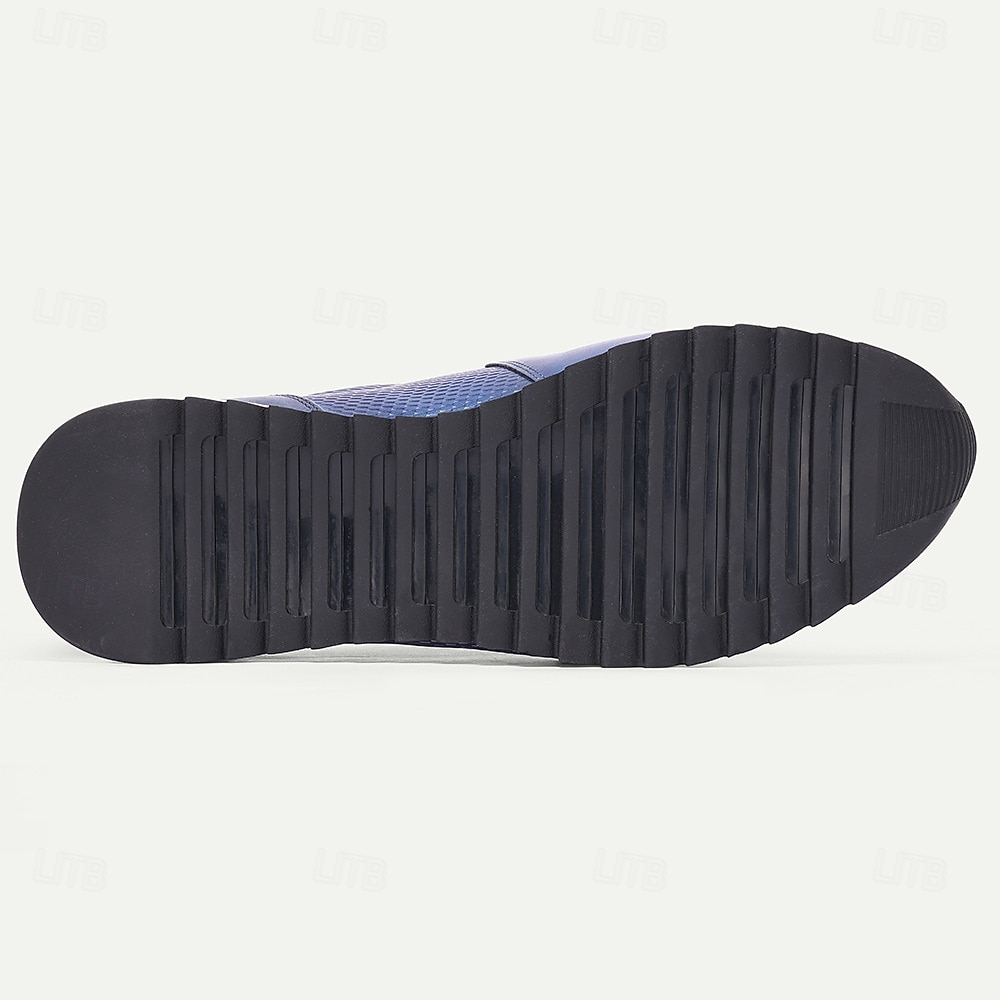 Marineblaue Herren-Sneaker aus Leder – stylische, atmungsaktive Sneaker mit perforiertem Design, perfekt für aktive und lässige Outfits. 2026 - $94.99 –P8