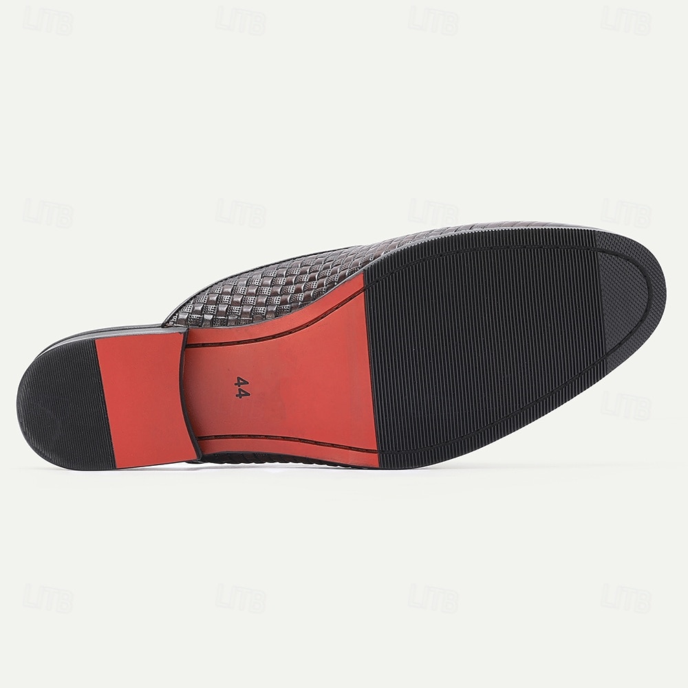 Svarta herrloafers med krokodilmönster – elegant slip-on-design med premiumläder, perfekt för bröllop, speciella tillfällen och formella kläder 2026 - $94.99 –P7