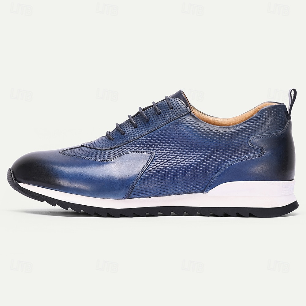 Marineblaue Herren-Sneaker aus Leder – stylische, atmungsaktive Sneaker mit perforiertem Design, perfekt für aktive und lässige Outfits. 2026 - $94.99 –P5