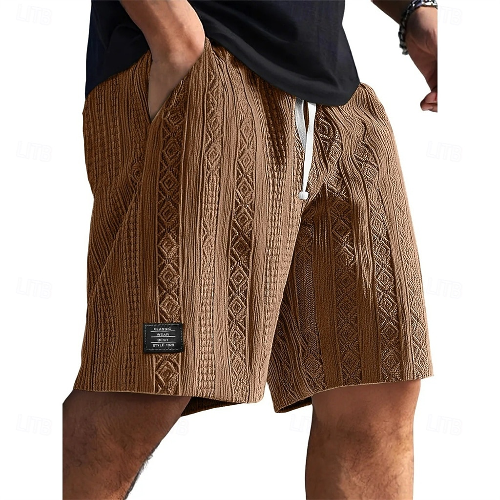 Pánské Letní šortky Plážové šortky Neformální šortky Texturované kraťasy Šňůrky Elastický pas Pevná barva Pohodlné Délka kolen Denní Venkovní Streetwear prázdniny Módní Námořnická modř Khaki Lehce 2026 - $22.99 –P11