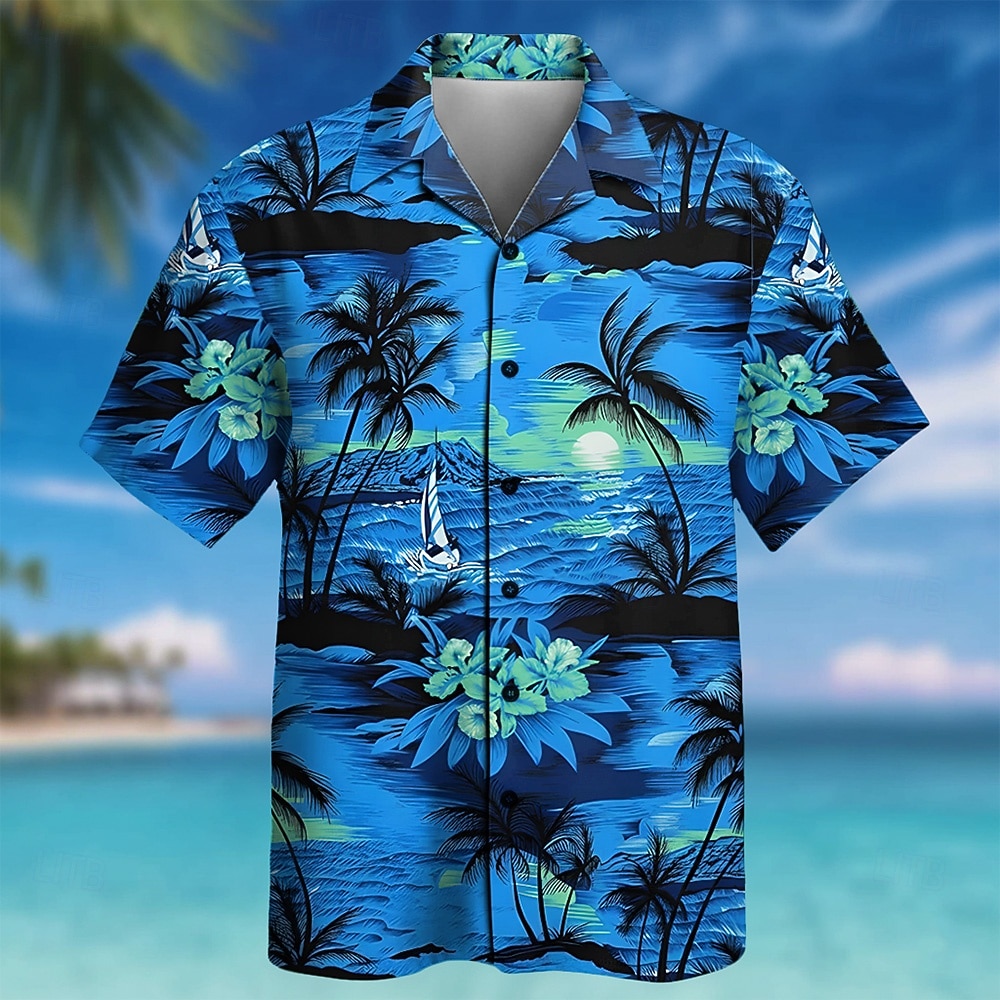 Homme Cocotier Nature et paysages Plantes Tropicales Chemise Chemise à col cubain Chemise hawaïenne Manche Courte Hawaïen Vacances Fête Tenue de plage Été Printemps Chemise à col camp Impression 3D de 2026 ? $25.99 –P1