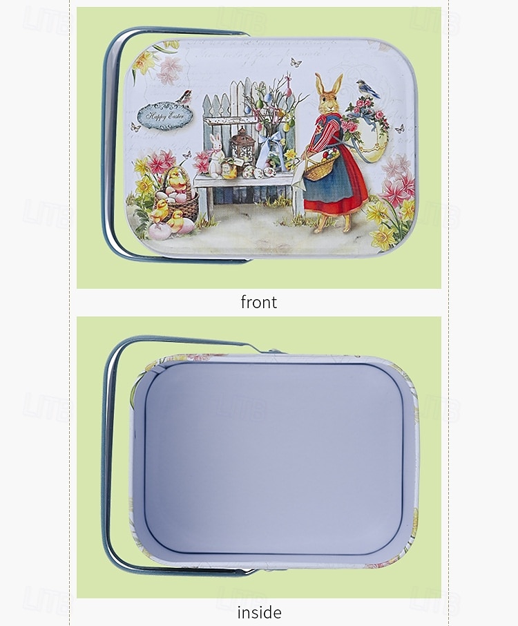 Συσκευασία 6 κουτιών δώρου με δημιουργικά πασχαλινά τενεκεδάκια, κουτιά δώρου με μπισκότα και λαγουδάκι, φορητά κουτιά δώρου με πασχαλινές λιχουδιές, διακοσμητικά μεταλλικά κουτιά δώρου 2026 - $20.99 –P18