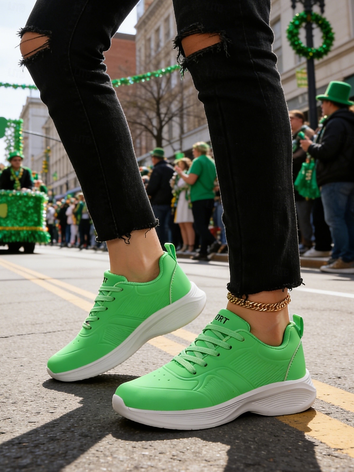 Women's Green Lace-Up Sporty Sneakers – Perfect for St. Patrick's Day Parades, Casual Outings and Active Days 2026 - $42.99 –P3
