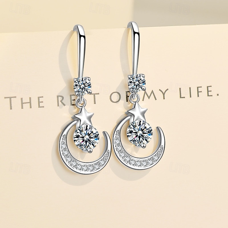 1 Pair Earrings For Women's Cubic Zirconia Daily Street Alloy Monogram Moon Star 2026 - $11.49 –P2