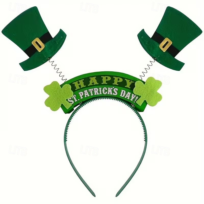 6 diademas para el Día de San Patricio, mini sombreros verdes con plumas para festivales irlandeses. &Lentejuelas, accesorios de fiesta de trébol para mujeres y niños, disfraz del Día de San Patricio 2026 - $20.99 –P4