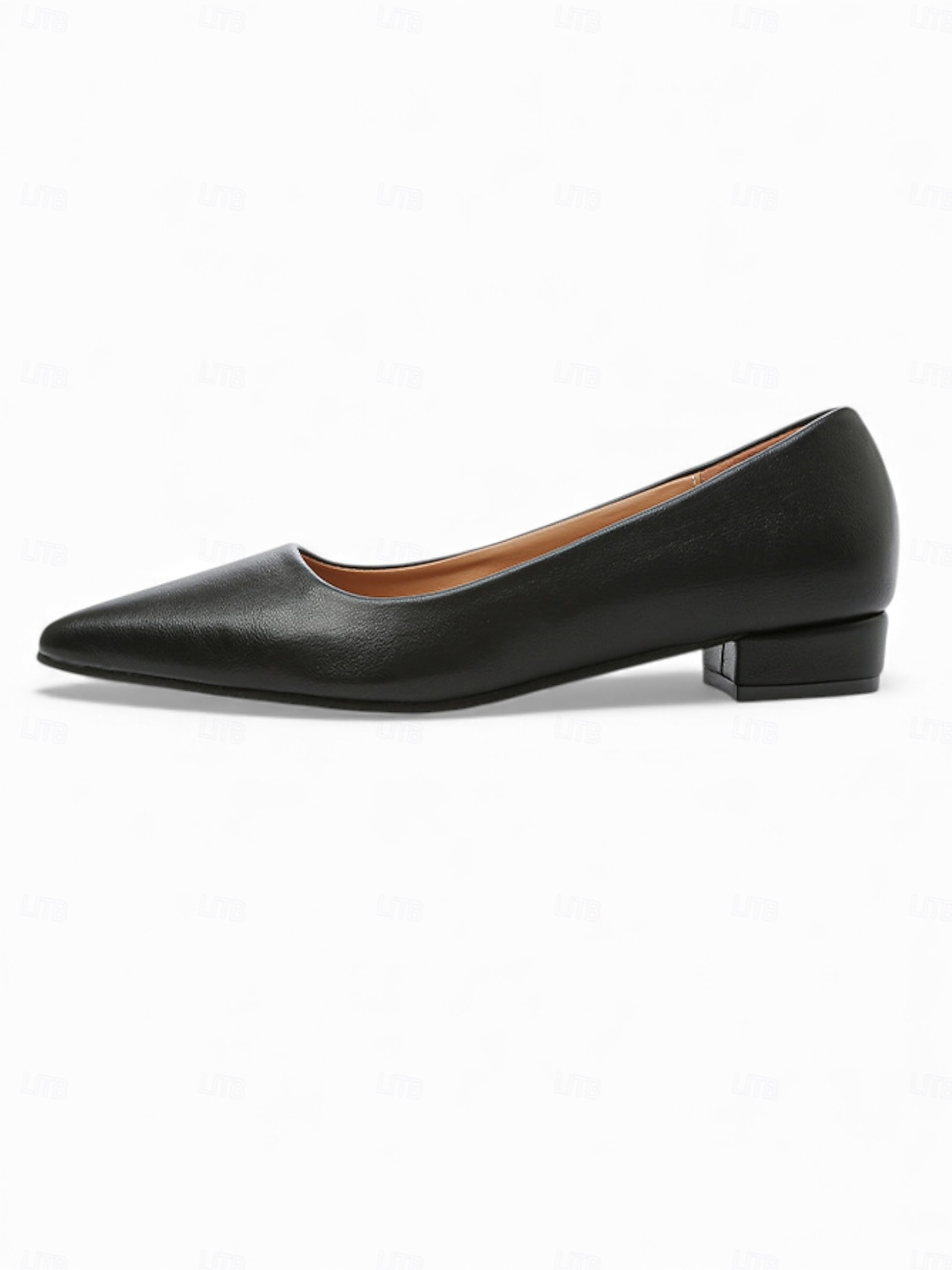 Women's Elegant White Pointed Toe Flats with Low Block Heel, Comfortable and Stylish Footwear for Casual or Office Wear 2026 - $26.99 –P8