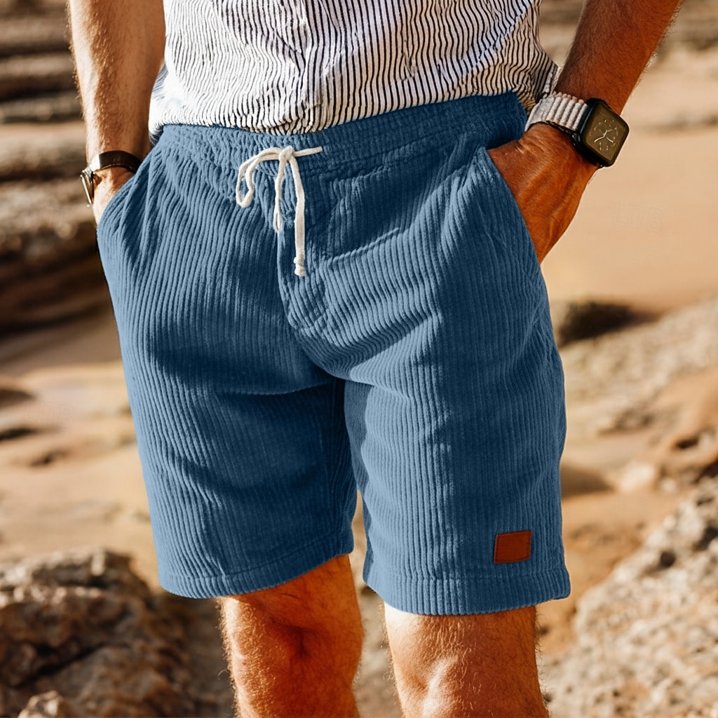Per uomo Shorts Pantaloncini Estivi Shorts da Spiaggia Pantaloncini casual Pantaloncini di velluto a coste Coulisse Elastico in vita Tinta unica Comodità Traspirante Corto Quotidiano All'aperto Ferie del 2026 a $20.99 –P3