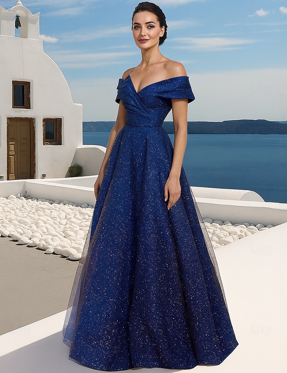 A-Line Floor Length Formal Dresses Evening Gown Quinceanera Dresses Elegant Party Sleeveless Off Shoulder Evening Party Wedding with Glitter Sequin Slit 2026 - $103.99 –P1