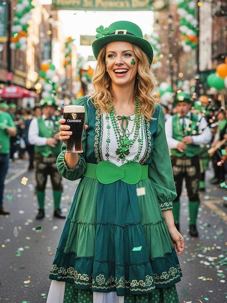 Elastiskt polyesterbälte för kvinnor, i flera färger, bekvämt och töjbart, perfekt för St. Patricks Day och vardagsbruk 2026 - $11.99 –P1
