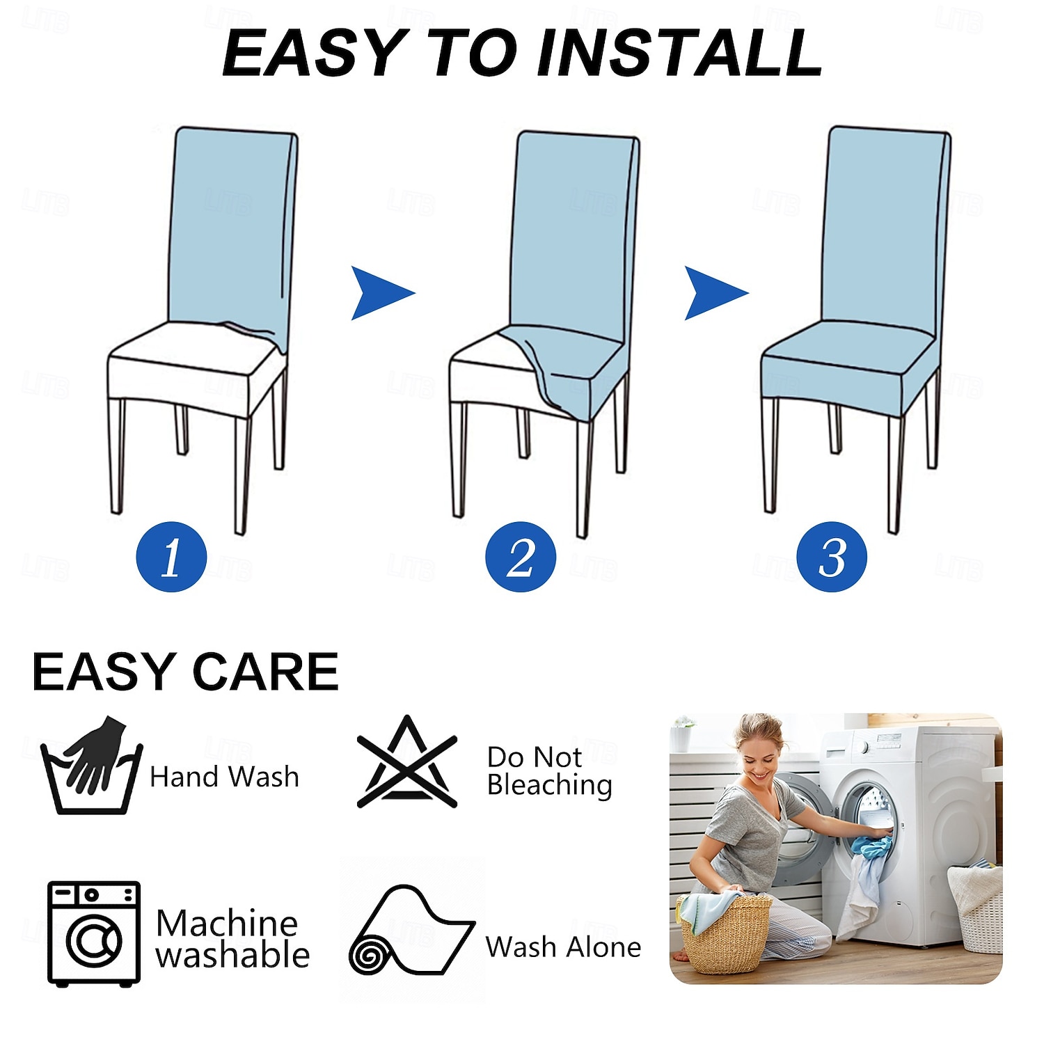 Vanntett stoltrekk tykt jacquard stretch heldekkende ett stykke spisestuestoltrekk bordstolsett 2 4 6 deler 2026 - $15.49 –P2