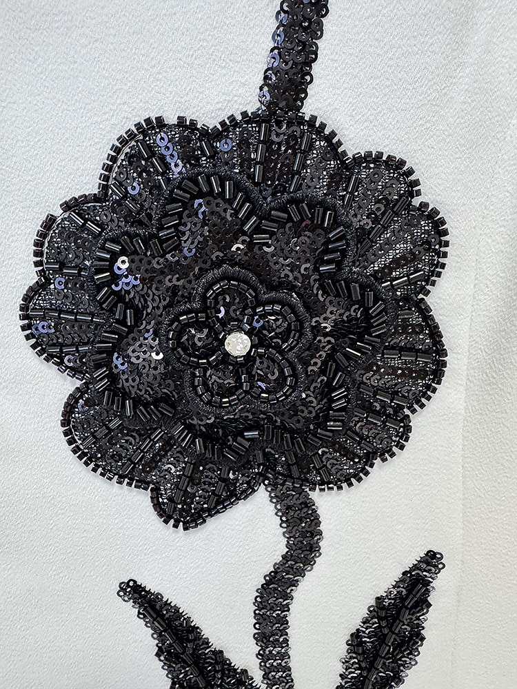 Rochii formale A-Line cu tren de perie rochii de seară rochie de seară elegantă vintage cu mâneci lungi gât rotund nuntă formal cu flori 3D cristale și broderie 2026 - $160.99 –P7