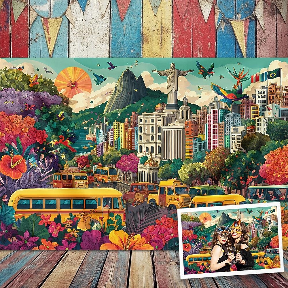 Mardi Gras tapiz Carteles Manta Guacamayo Parrot Río de Janeiro Lujo Colorido 3D Fiesta Sala Fondos de disparos Baile de Máscaras Decoración del hogar 2026 - $19.99 –P4