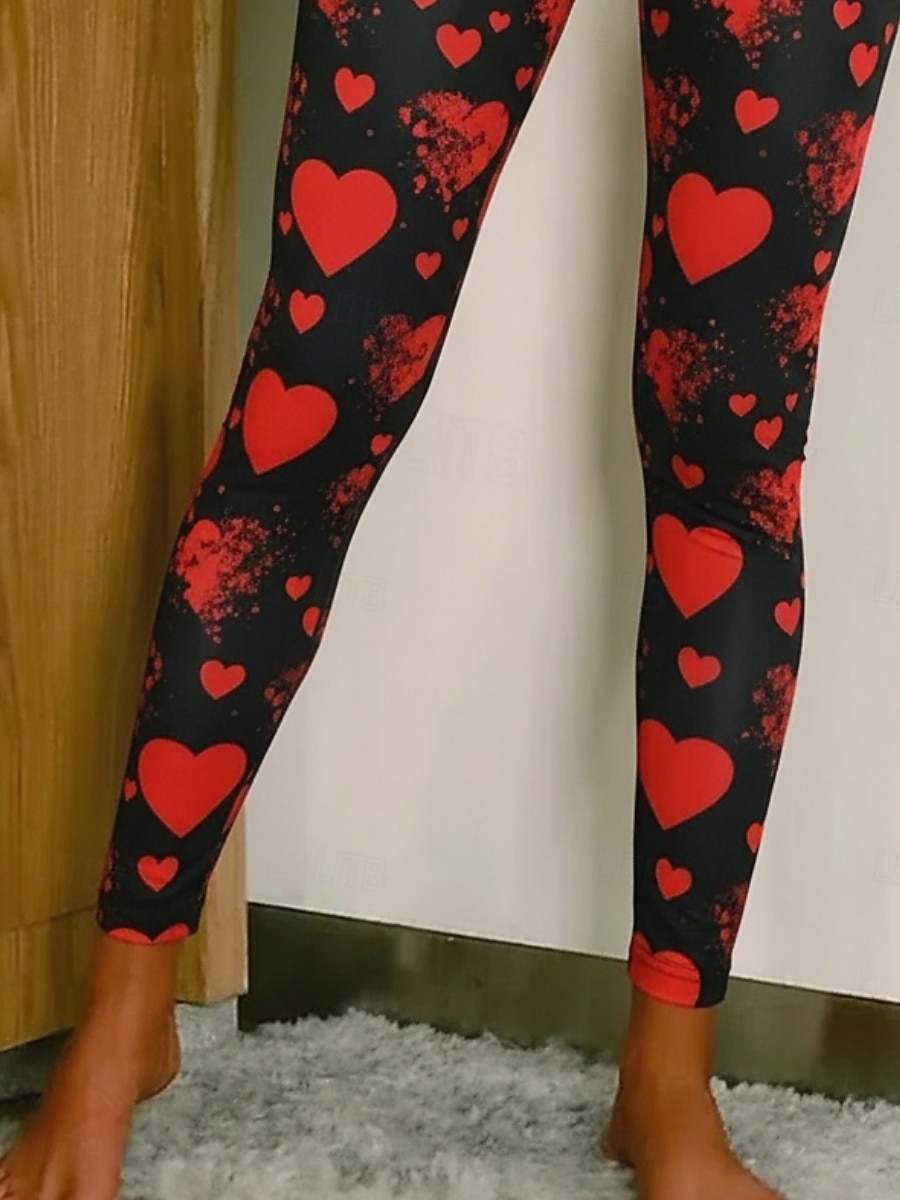 Dames Leggings Gezellige leggings Vakantie Casual Volledige lengte Hoge taillePantsValentijnsdag Hart Grafisch Opdrukken Comfort Comfortabel Rekbaar Casual Dagelijks Vakantie Wit Blozend Roze Rood 2026 - $20.99 –P3