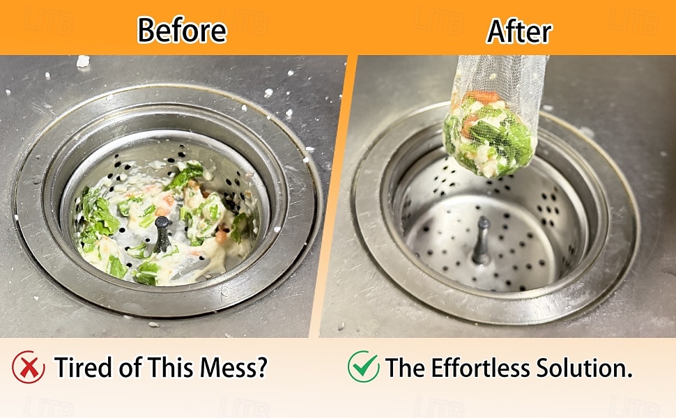 400 stk. engangsposer til vasken, ultrafine elastiske nettingmatoppsamlere for kjøkkenavløp, anti-tilstoppingsfilternett for rester og hår &Universal passform for avfallsfiltre til vasken 2026 - $10.99 –P8