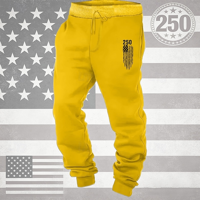 Herr Joggingbyxor Joggare Långbyxor Snörning Ficka Elastisk midja Landsflagga Komfort Andningsfunktion Dagligen Utomhus Amerikas 250-årsjubileum Semester Mode Vit Vin Microelastisk 2026 - $13.49 –P13