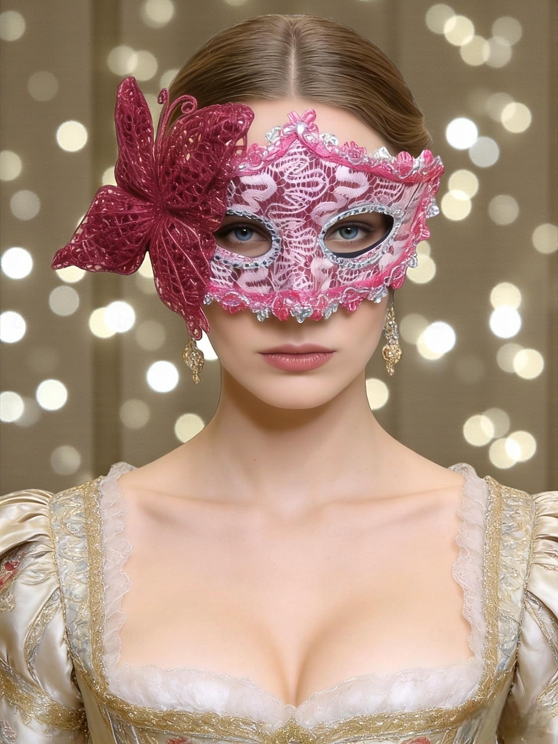 Damernas Lila Spetssmetande Fjärilsmaske Mardi Gras Mask med Blomdetaljer - Elegant Venetiansk Karneval Kostymtillbehör för Fester  Bollar 2026 - $11.99 –P4