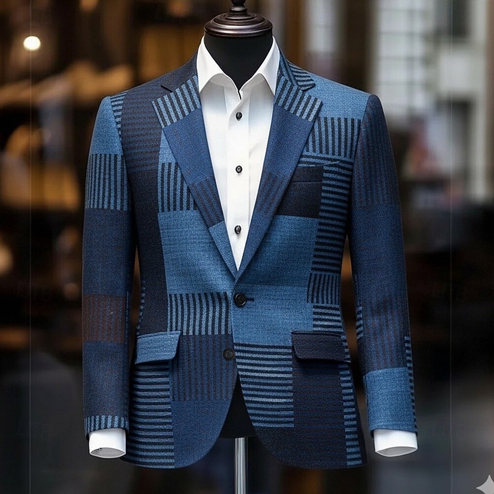 Homme Bloc de Couleur Veste blazer Manteau Confortable Décontracté Respirant Artistique Occasionnel Quotidien Tenue de soirée Festival Avec Poches Impression 3D Boutons Toutes saisons Cranté manche de 2026 ? $85.99 –P3