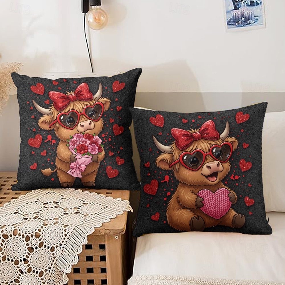 2026年 1 個 ベルベット 枕カバー, プリント シンプル カジュアル 方形 伝統的な クラシック  コレクション – $8.99 –P4