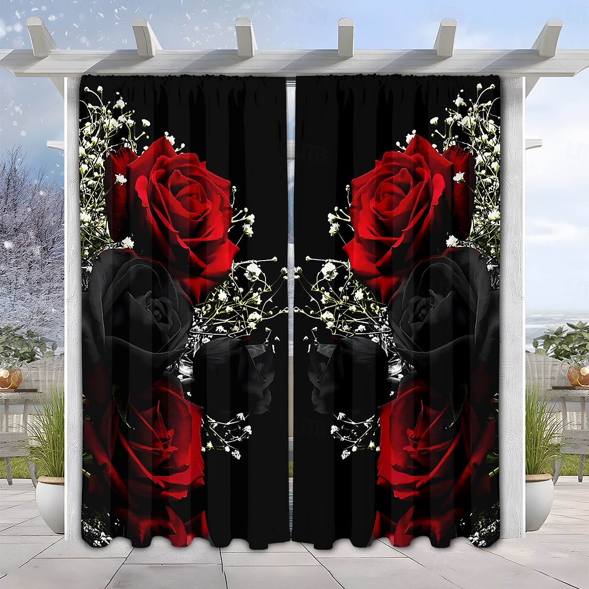 Alla hjärtans dag-gardin i tunt tyg för fönster, röd med dekorativ bolldesign, eleganta mjuka fönstergardiner, romantisk heminredning för sovrum och vardagsrum 2026 - $30.99 –P12