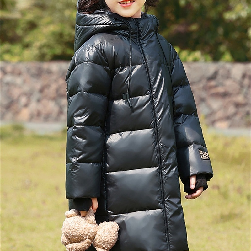 Doudoune Enfants Fille Couleur Unie Sports Avec Poches Extérieur Polyester Manteau Vêtements d'extérieur 5-12 ans Hiver Noir de 2026 ? $78.99 –P5