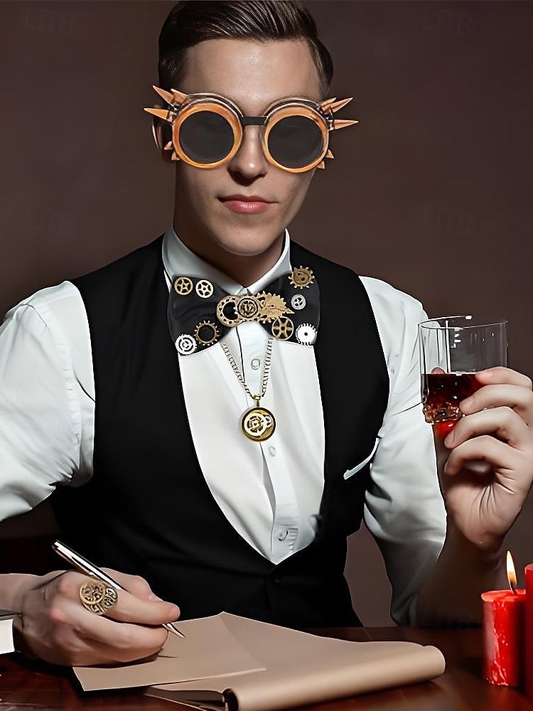 Männern Steampunk Zahnrad Anhänger Halskette - Legierungs-Metallkostümschmuck in Gold- und Silber-Tönen - perfekt für Karneval Maskerade und Halloween 2026 - $9.99 –P3