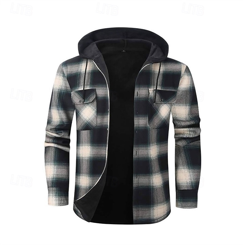 Per uomo Cappotto Invernale Giacca Camicia Giacca in Pile Giacca Casual Casuale Quotidiano Calore Termico Tasca Bottonato Autunno Inverno Plaid Streetwear Quotidiano Con Cappuccio Regolare Rosso del 2026 a $31.99 –P11