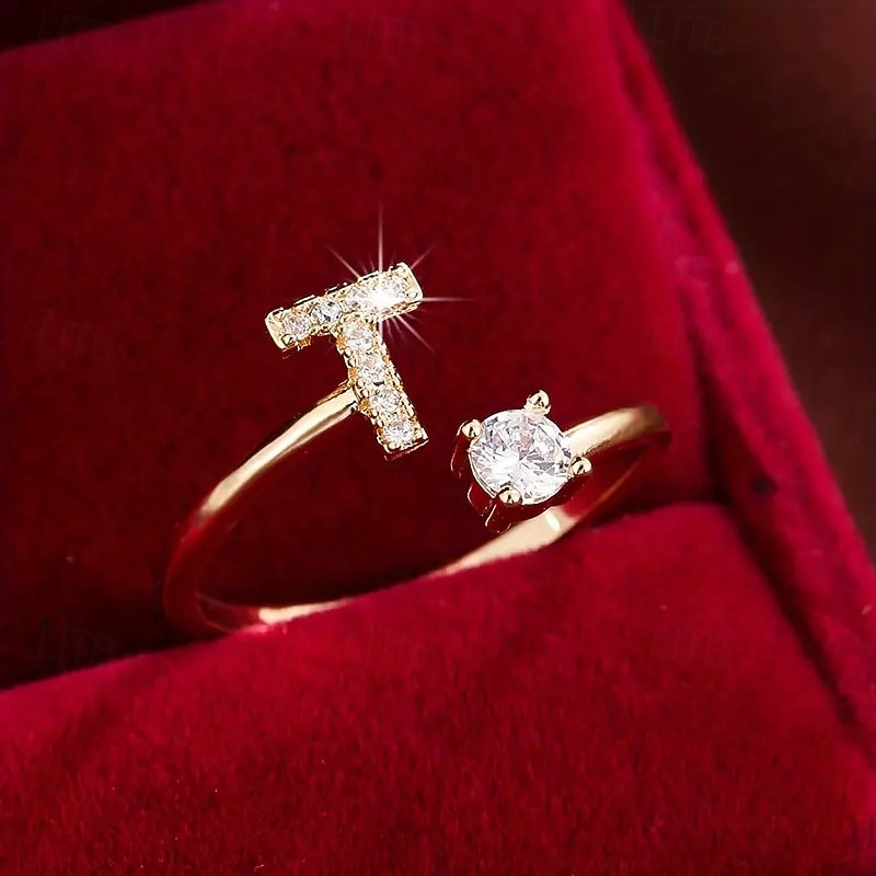 1 buc Inel For Pentru femei Zirconia cubică Transparent Zilnic Cadou Concediu Articole de ceramică Scrisă 2026 - $9.49 –P21