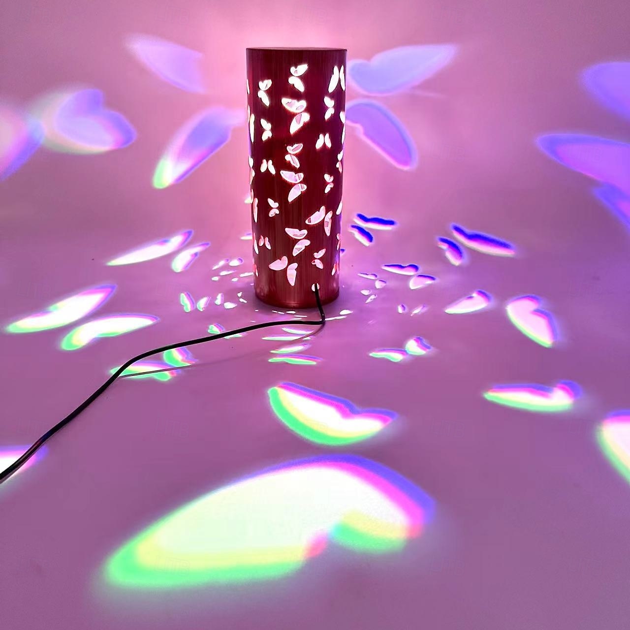 Lampă de proiecție cu fluture din bambus, sursă de alimentare USB, lampă de decor pentru dormitor, sufragerie, noptieră, lumină de noapte, înălțime 20 cm 2026 - $28.99 –P3