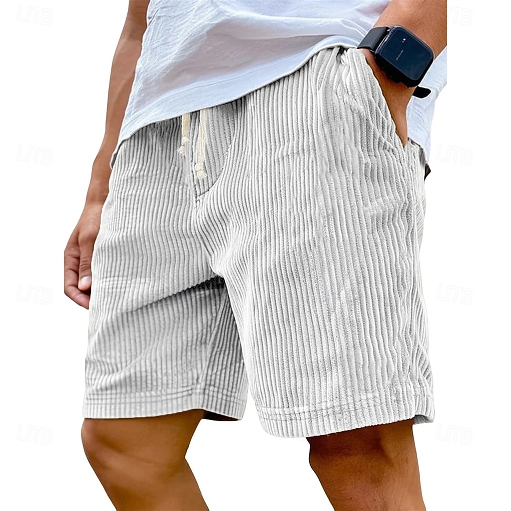 Bărbați Pantaloni Scurți Pantaloni scurți casual Pantaloni scurți din velur Cordon Talie elastică Culoare solidă Confort Lungimea genunchiului Zilnic În aer liber Haine de strada Vacanță Modă Negru 2026 - $18.99 –P2