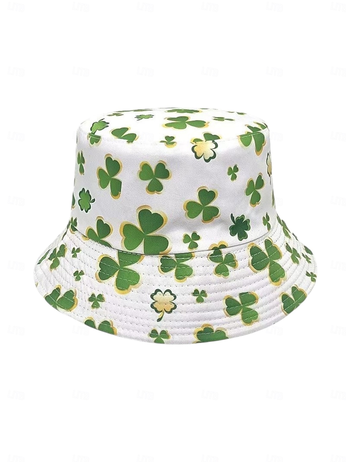 Sombrero de pescador con estampado de trébol verde para mujer: divertido y elegante para el Día de San Patricio, festivales y ropa informal. 2026 - $11.99 –P4