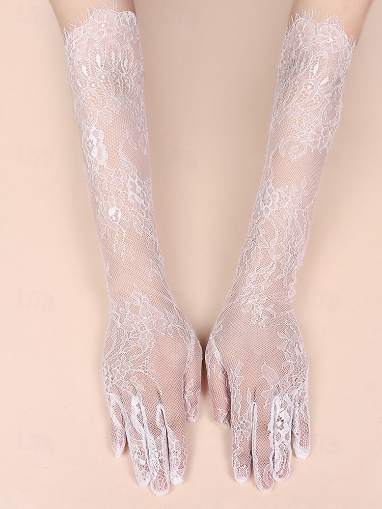 2026年 ウィメンズ マルディグラ レース グローブ、ブラックとホワイトあり、エlegantなデザイン カーニバル、仮面舞踏会、結婚式に最適  コレクション – $11.99 –P9