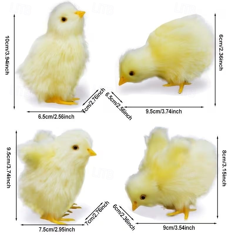 6 декоративных коллекционных фигурок пасхальных цыплят, незаменимые элементы весеннего пасхального декора для дома и сада, идеально подходят для пасхальных подарочных корзин, весеннего декора, 2026 - $38.99 –P10